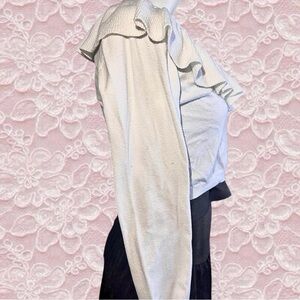 White Cropped Ruffle Sweater